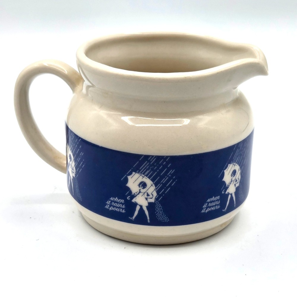 Morton Salt Umbrella Girl When It Rains‎ It Pours Ceramic Creamer Vintage 1960's